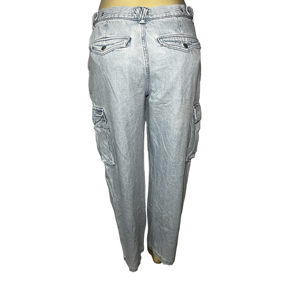 Madewell Jeans Womens 29 Light Wash Blue Low-Slung Cargo Denim Tapered Leg - Picture 3 of 14